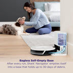Shark Navigator Robot Vacuum, 30-Day Self-Emptying Base, White, AV2110S