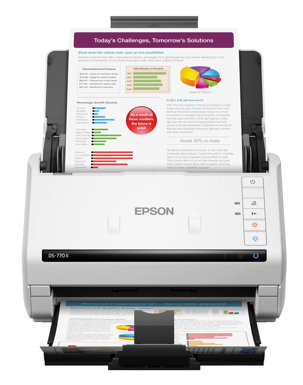 Epson DS-530X Color Duplex Desktop Document Scanner, up to 45 ppm, USB Connectivity, 100-Page Auto Document Feeder (ADF), Twain and ISIS Drivers