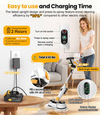 Cordless Electric Mop M3, 6000mah, 2-in-1 Floor Scrubber & Spin Mop