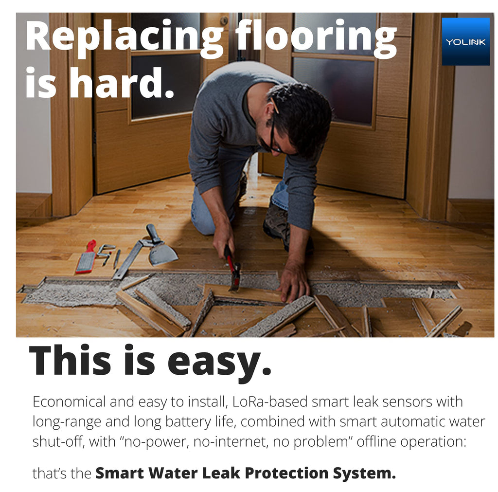 YoLink X3 Version Smart Water Leak Protection Kit: X3 Valve Controller, Bulldog, (4) Leak Sensors & Hub