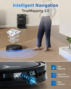 ECOVACS DEEBOT T50 PRO Omni Robot Vacuum and Mop, 3.19” Ultra-Slim, 15,000Pa Suction, ZeroTangle 2.0, TruEdge Edge Cleaning, AIVI 3D Obstacle Avoidance, Auto Mop Wash & Dry, Self-Emptying