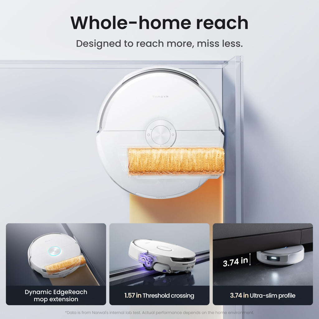 NARWAL Flow 2 Robot Vacuum and Mop Combo, 31000Pa, FlowWash Mop, White