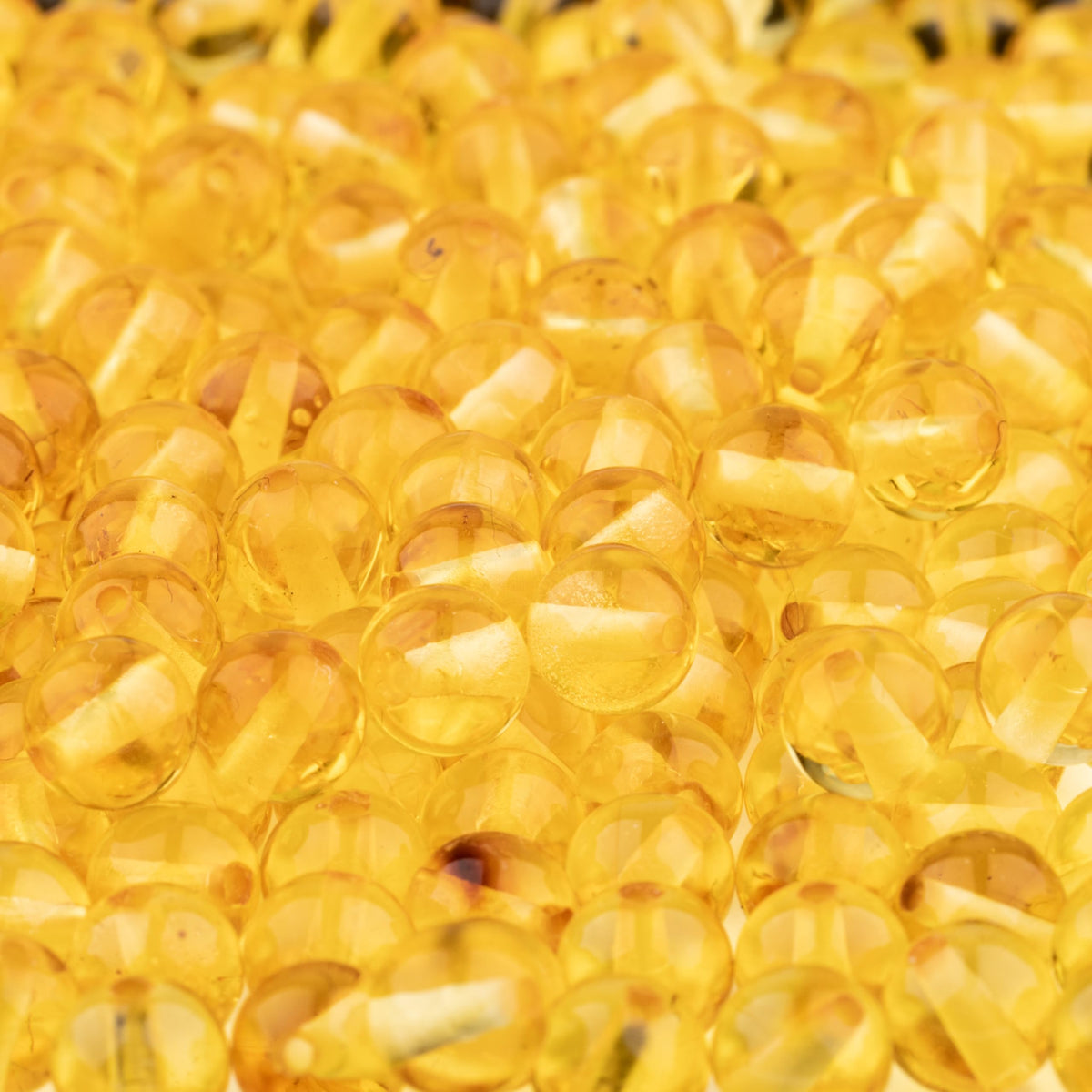 Amber Round Beads Polished 100% Natural Baltic Stone 5mm Loose with Drilled Holes for Crafting Beading and Jewelry Making - Amber Culture