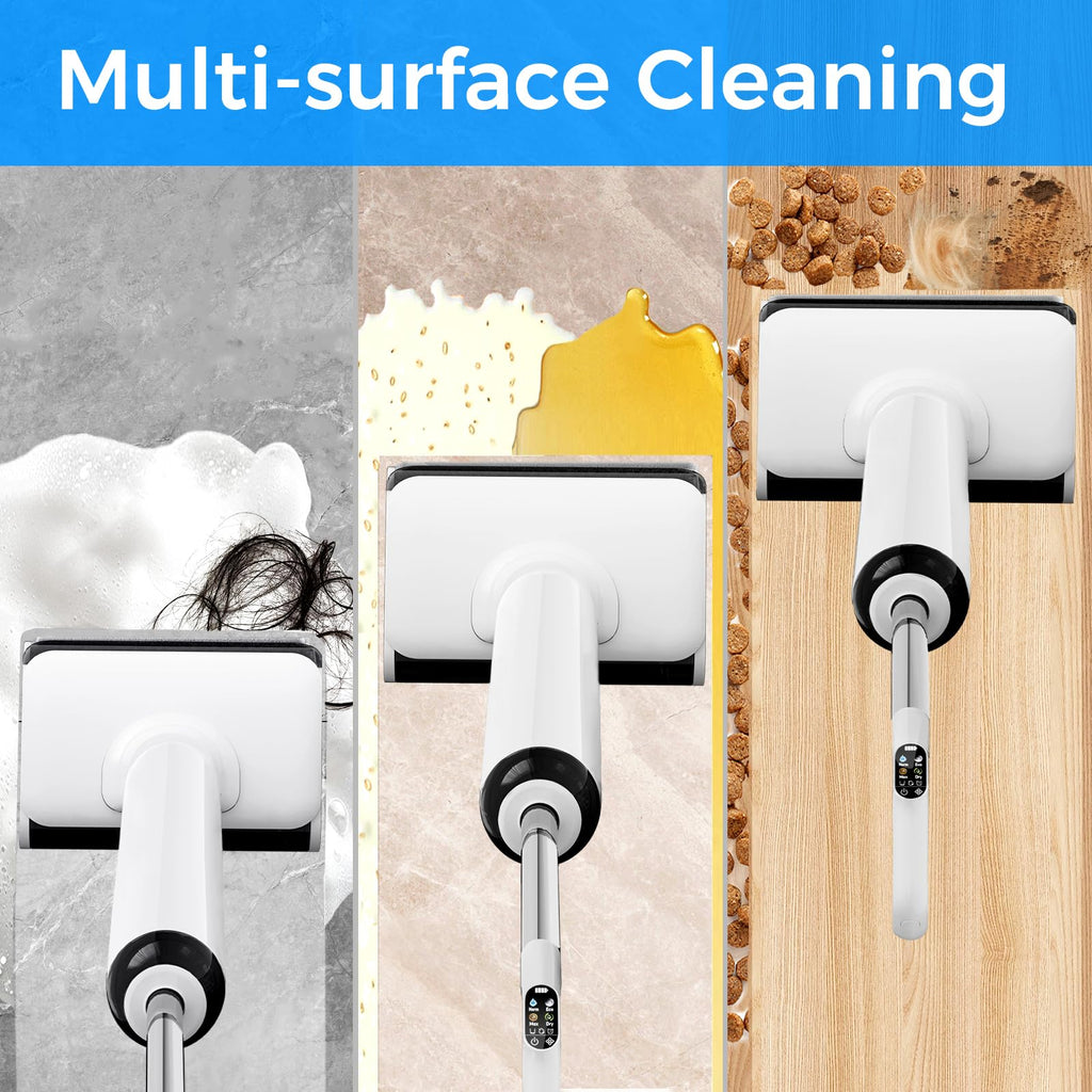 Wet Dry Vacuum Cleaner, Cordless Vacuum Mop Combo for Hard Floors, 23000Pa Powerful Suction, 180° Lay-Flat, Self-Cleaning Floor Washer with 45 Min Runtime, Anti-Tangle Brush, Dual Tank