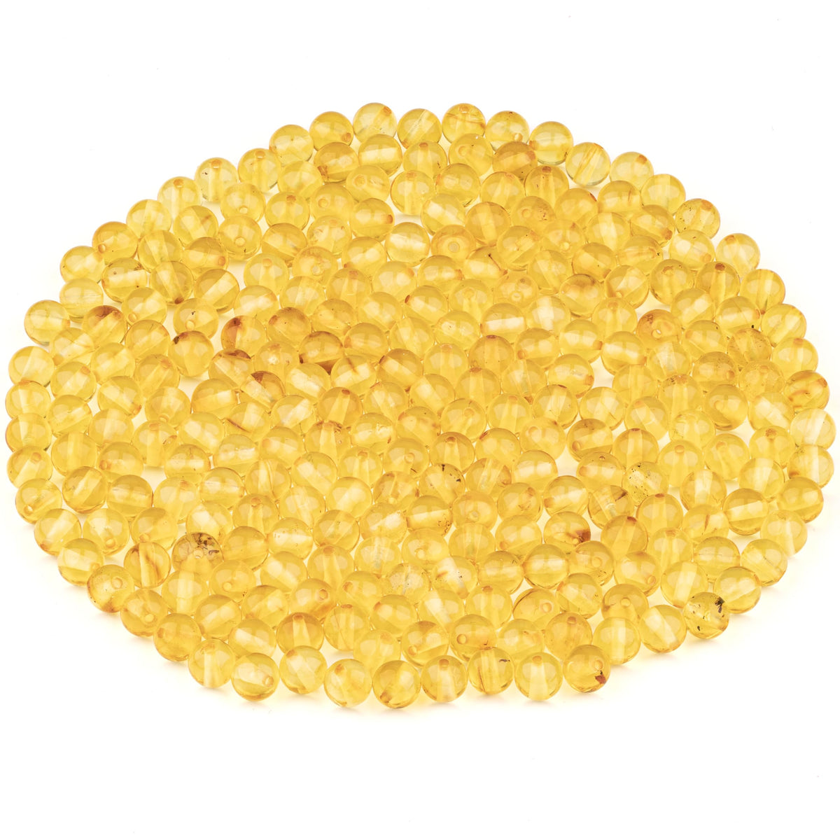 Amber Round Beads Polished 100% Natural Baltic Stone 5mm Loose with Drilled Holes for Crafting Beading and Jewelry Making - Amber Culture