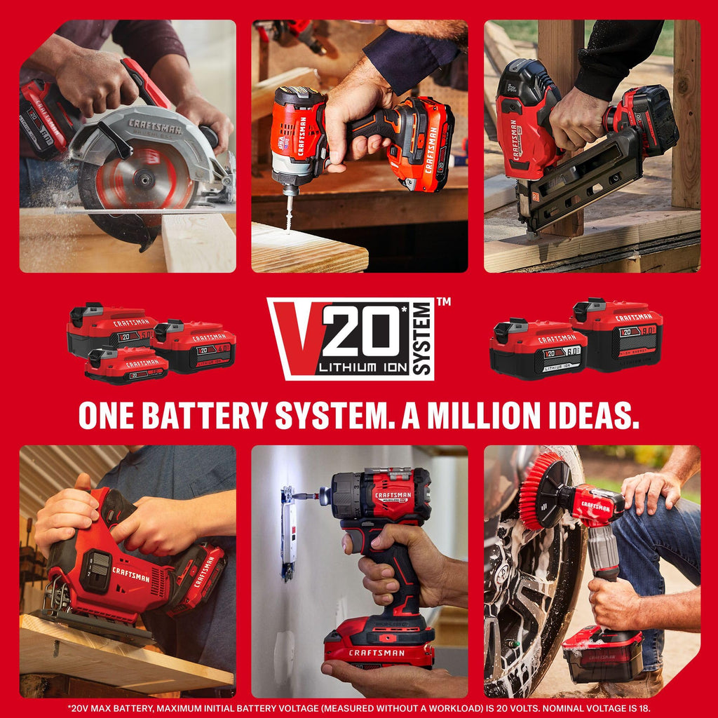 CRAFTSMAN V20 Cordless Vacuum Cleaner, Vac Wet/Dry, 2 Gallon, 7ft Hose, Bare Tool Only (CMCV002B)