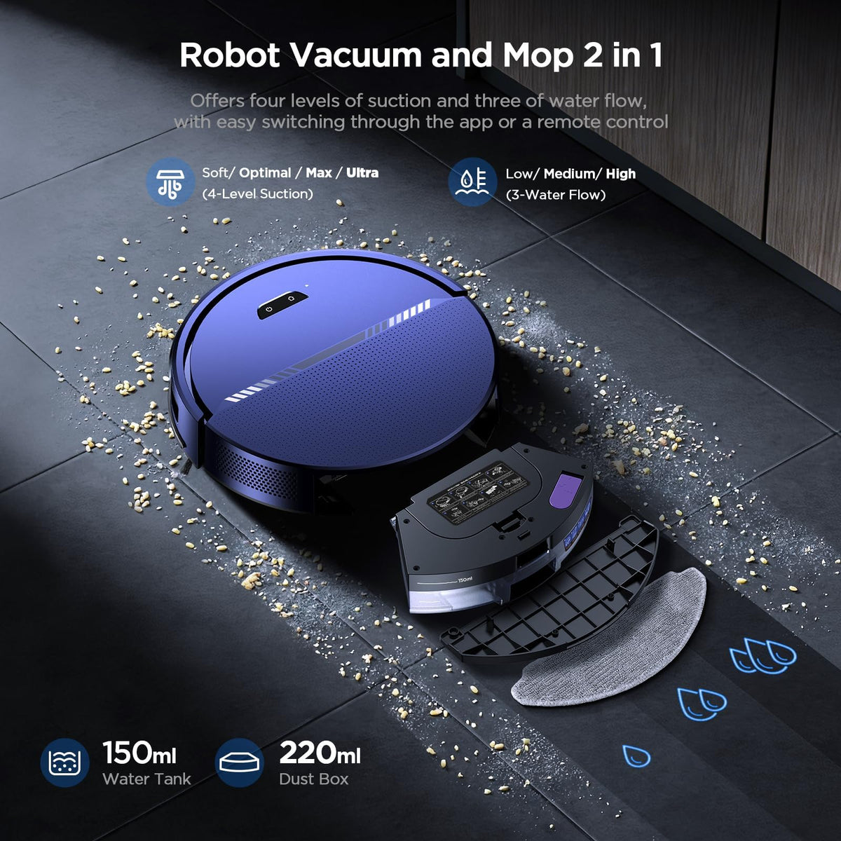 Robot Vacuum and Mop Combo Floor 8C2