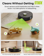 MONSGA Robot Vacuum and Mop, 90 Days Self-Emptying with 10000Pa Suction