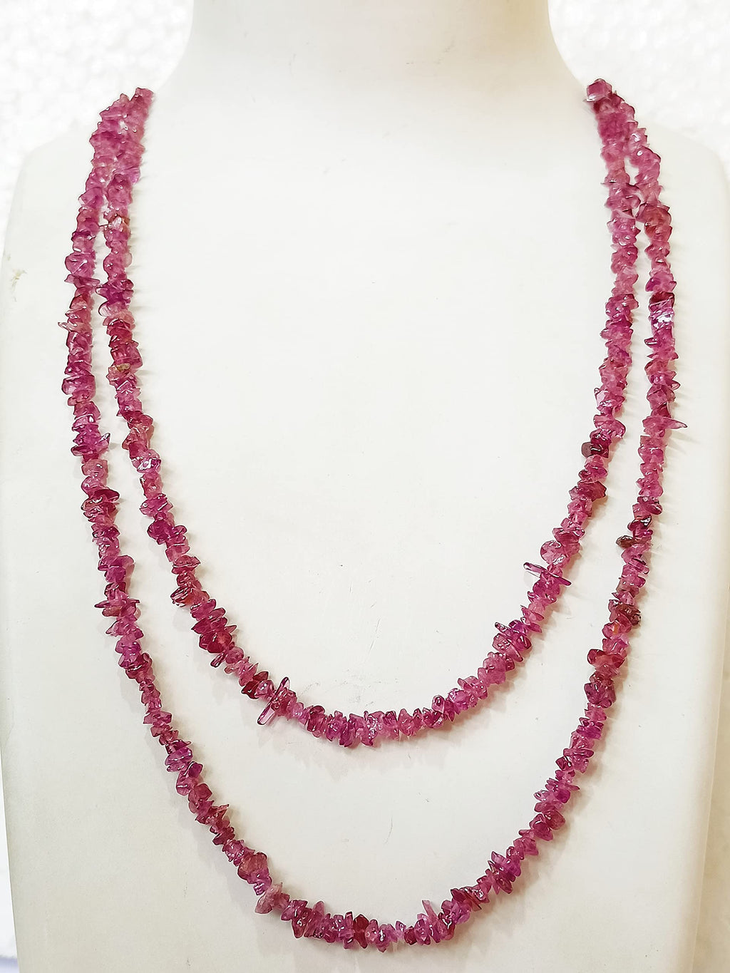 34" Natural Pink Tourmaline Chip Beads Strand -Pack of 10, Gravel Uncut/ Freeform Shape, 100 Ct, Nuggets for Beading- Jewelry Making, Art & Craft, Wholesale