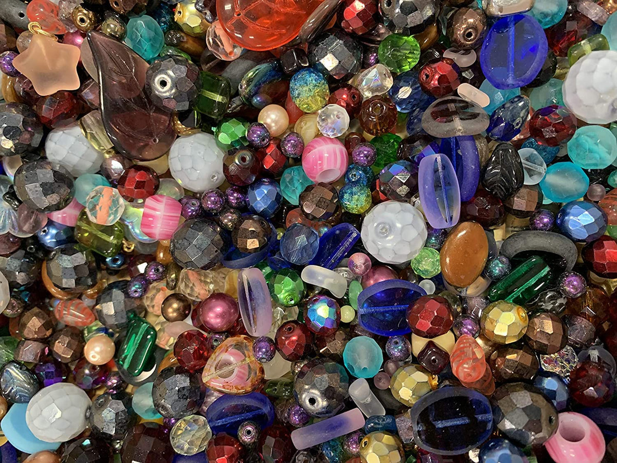 One Pound Assorted Glass Beads for Jewelry Making, DIY Lamp Work, Arts and Crafts, and Decorative Hobby Artistry, Colorful Crystal Assortment Bulk Mix, 4-18mm (Mixed Colors) (12)
