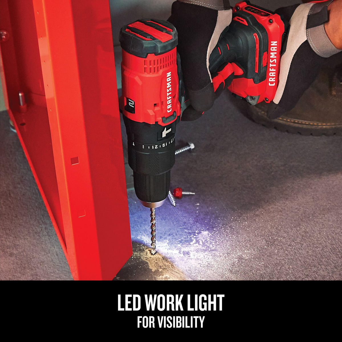 CRAFTSMAN V20 Cordless Hammer Drill, 1/2 inch, Battery & Charger Included (CMCD711D1)