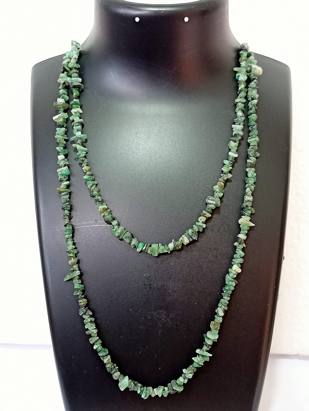 34" Natural Emerald Chip Beads Strand -Pack of 20, Gravel Uncut/ Freeform Shape, 200 Ct, Nuggets for Beading- Jewelry Making, Art & Craft, Wholesale