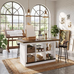 Tribesigns Artwork Craft Table with Storage, Counter Height Sewing Table