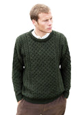 Aran Crafts Irish Unisex Cable Knit Merino Wool Sweater (C1949)