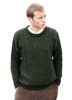 Aran Crafts Irish Unisex Cable Knit Merino Wool Sweater (C1949)