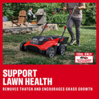 CRAFTSMAN 2 X V20 Brushless RP Lawn Dethatcher and Scarifier, Cordless, 14 in Deck, Up to 45 Min of Runtime, 50L Removable Collection Bag, Tool Only (CMCOE210B)