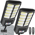 New 6500W Solar Street Lights Outdoor Waterproof - Commercial Outdoor Solar Light, 200pcs High Brightness LEDs, Solar Parking Lot Lights Dusk to Dawn for Yard Garden with Motion Sensor - 4 Pack