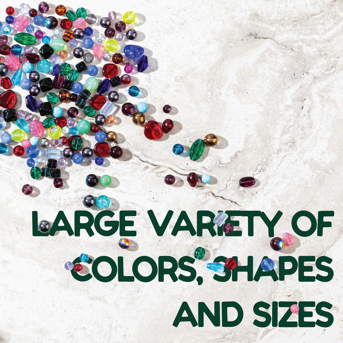 One Pound Assorted Glass Beads for Jewelry Making, DIY Lamp Work, Arts and Crafts, and Decorative Hobby Artistry, Colorful Crystal Assortment Bulk Mix, 4-18mm (Mixed Colors) (12)