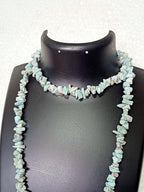 34" Natural Larimar Chip Beads Strand -Pack of 10, Gravel Uncut/Freeform Shape, 300 Ct, Nuggets for Beading- Jewelry Making, Art & Craft, Wholesale