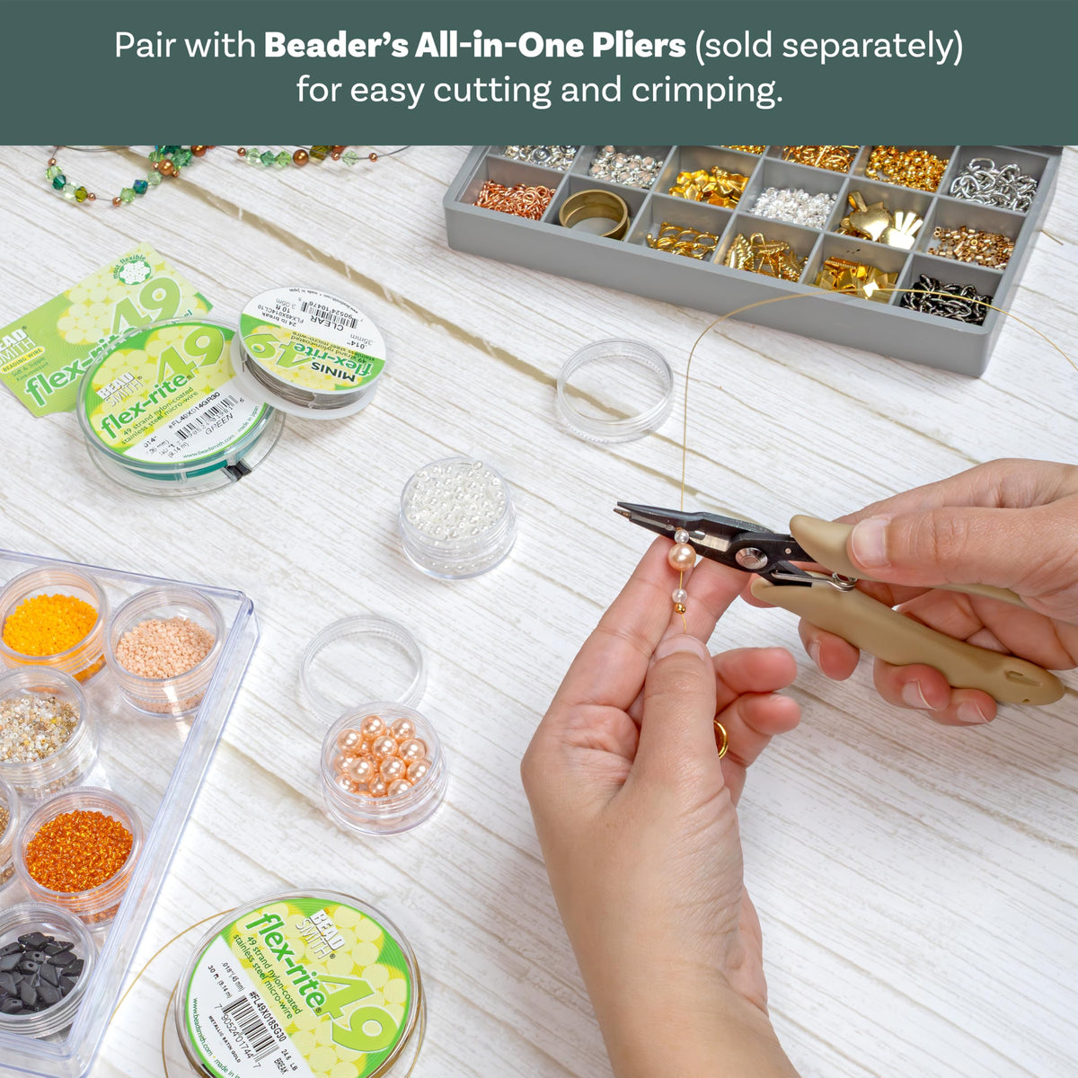 The Beadsmith Flex-Rite Beading Wire, Nylon-Coated Stainless-Steel Wire