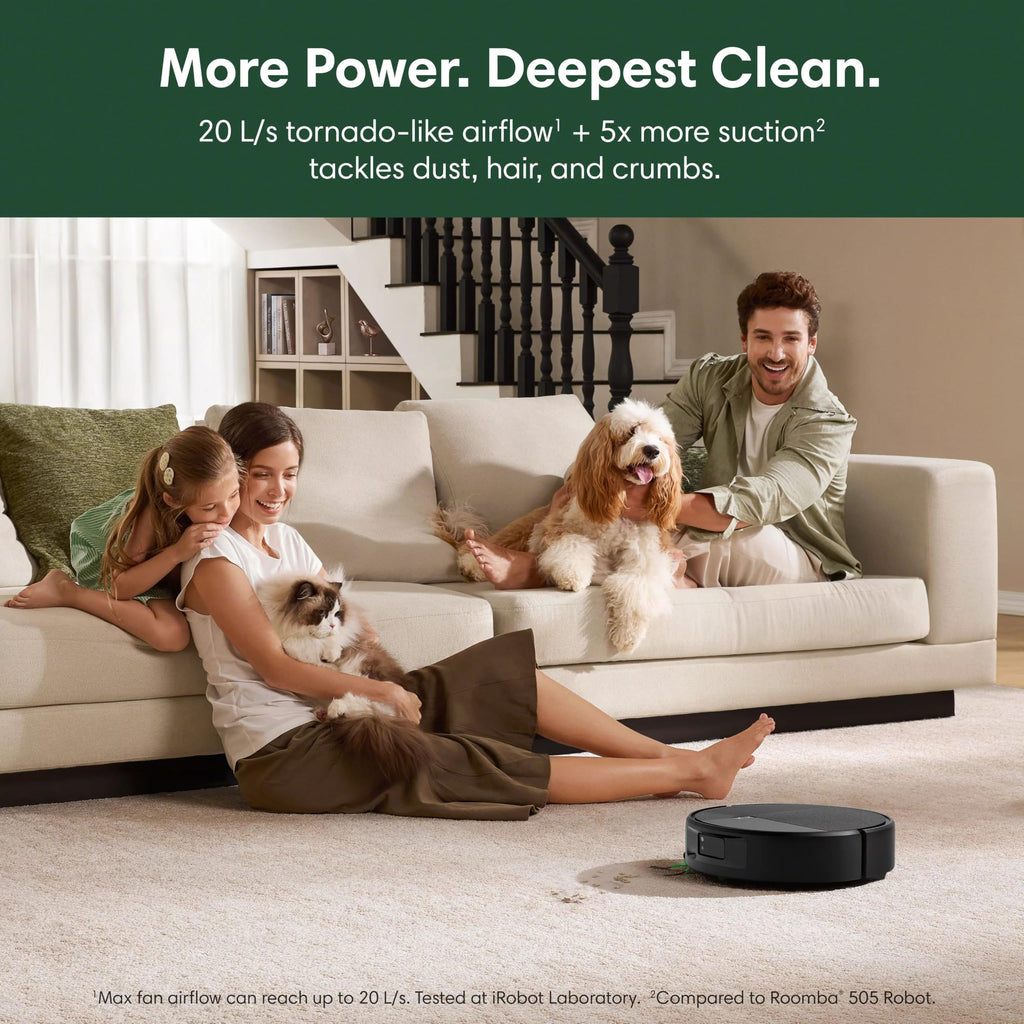 iRobot Roomba Max 875 Robot Vacuum & Mop Combo, 40,000Pa Suction, SealForce + Tornado-Like Airflow, Heated Mist & Mop, Hot Wash/Heat Dry Roller Mop, Self-Emptying, AutoWash Dock, LiDAR Navigation