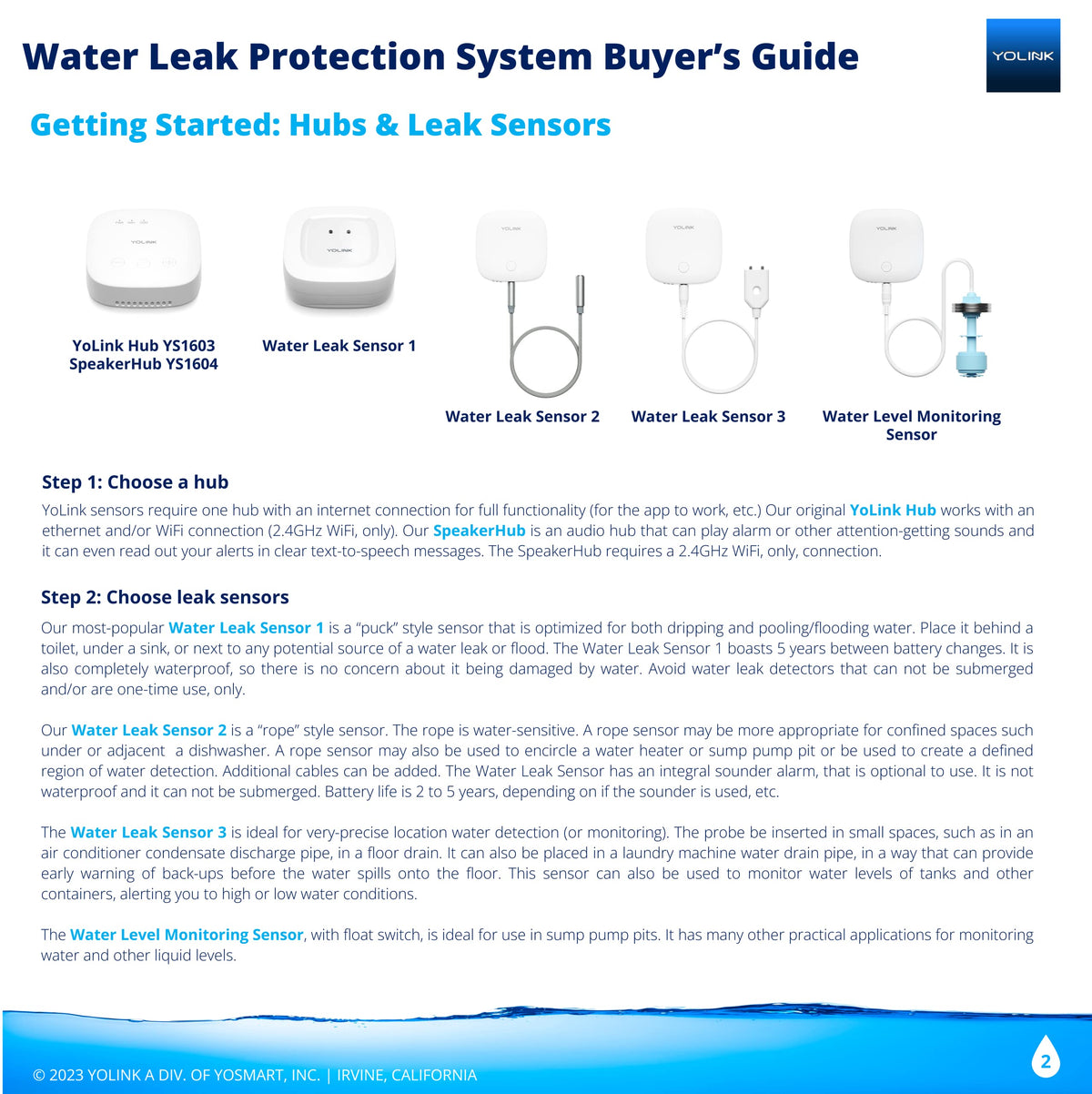 YoLink X3 Version Smart Water Leak Protection Kit: X3 Valve Controller, Bulldog, (4) Leak Sensors & Hub