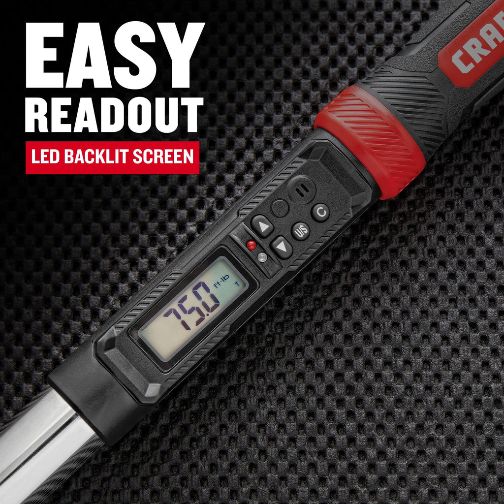 CRAFTSMAN Digital Torque Wrench, 1/2-Inch, 50-250 FT-LB, CMMT99436