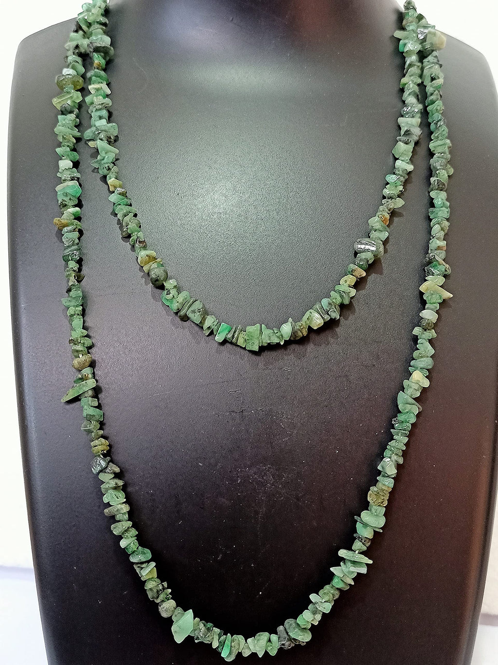 34" Natural Emerald Chip Beads Strand -Pack of 20, Gravel Uncut/ Freeform Shape, 200 Ct, Nuggets for Beading- Jewelry Making, Art & Craft, Wholesale
