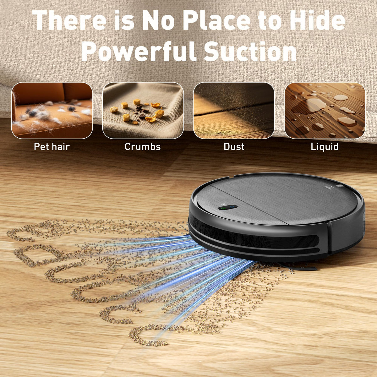 Robotic Vacuum, 2-in-1 Mop Combo, Slim Self-Charging Cleaner with Strong Suction, Scheduled Cleaning Function, APP/Remote & Voice Control, Designed for Pet Hair and All Floor Surfaces