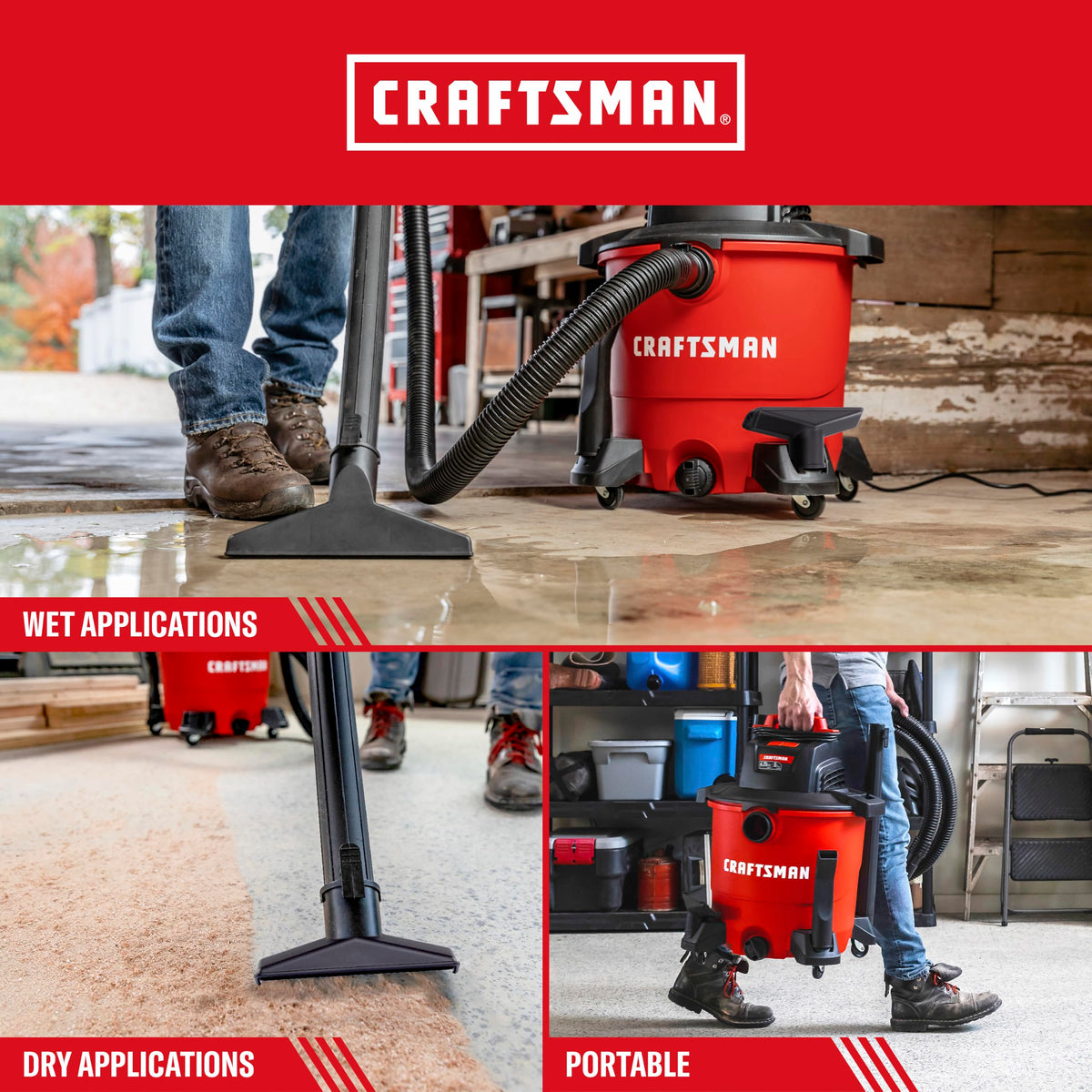 CRAFTSMAN CMXEVBE17590 9 Gallon 4.25 Peak HP Wet Dry Shop Vacuum