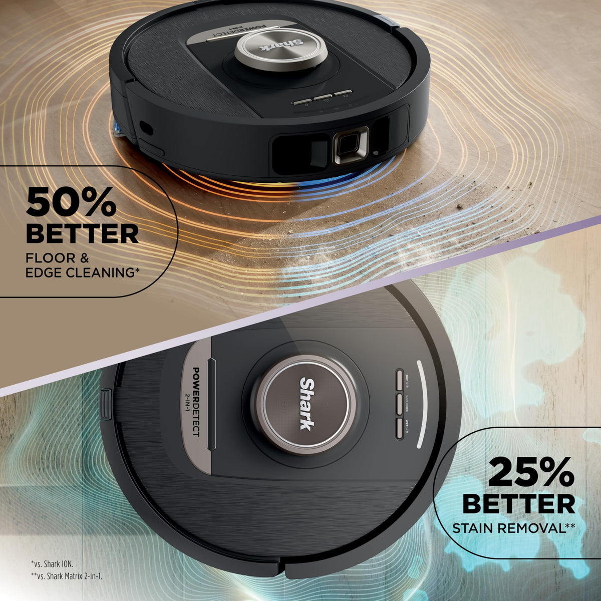 Shark PowerDetect NeverTouch Robot Vacuum & Mop, Black, AV2810YS