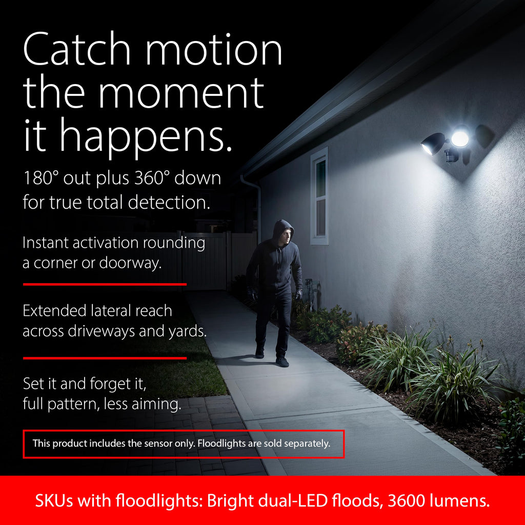 RAB Lighting STL360W Outdoor Motion Sensor Light Control – 360 Degree Plus 180 Detection Directly Below, Dusk to Dawn Photocell, Evening Timer, 6000V Surge, Hardwired 120V Commercial Grade, White