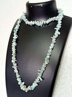 34" Natural Larimar Chip Beads Strand -Pack of 10, Gravel Uncut/Freeform Shape, 300 Ct, Nuggets for Beading- Jewelry Making, Art & Craft, Wholesale