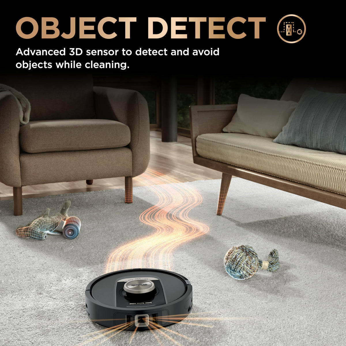 Shark PowerDetect NeverTouch Pro Robot Vacuum & Mop, Black,RV2820ZE