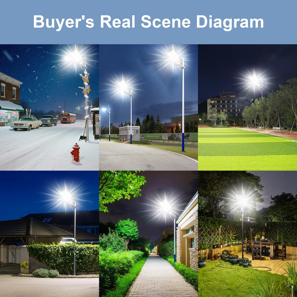 New 6500W Solar Street Lights Outdoor Waterproof - Commercial Outdoor Solar Light, 200pcs High Brightness LEDs, Solar Parking Lot Lights Dusk to Dawn for Yard Garden with Motion Sensor - 4 Pack