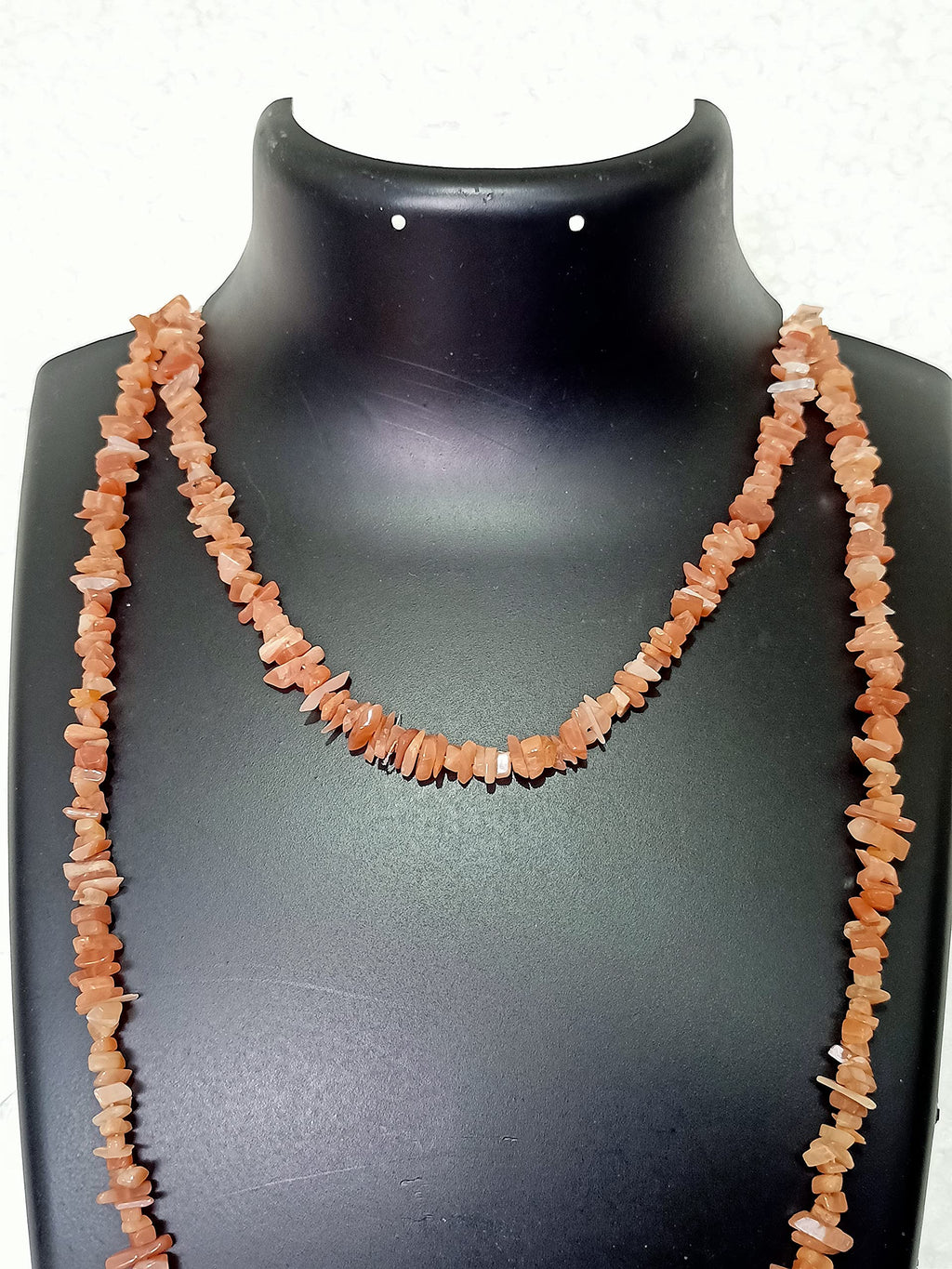 34" Natural Peach Moonstone Chip Beads Strand -Pack of 20, Gravel Uncut/ Freeform Shape, 200 Ct, Nuggets for Beading- Jewelry Making, Art & Craft, Wholesale