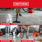 CRAFTSMAN CMXEVBE17607 16 Gal. 6.5 Peak HP Wet Dry Vac with Detach Blower