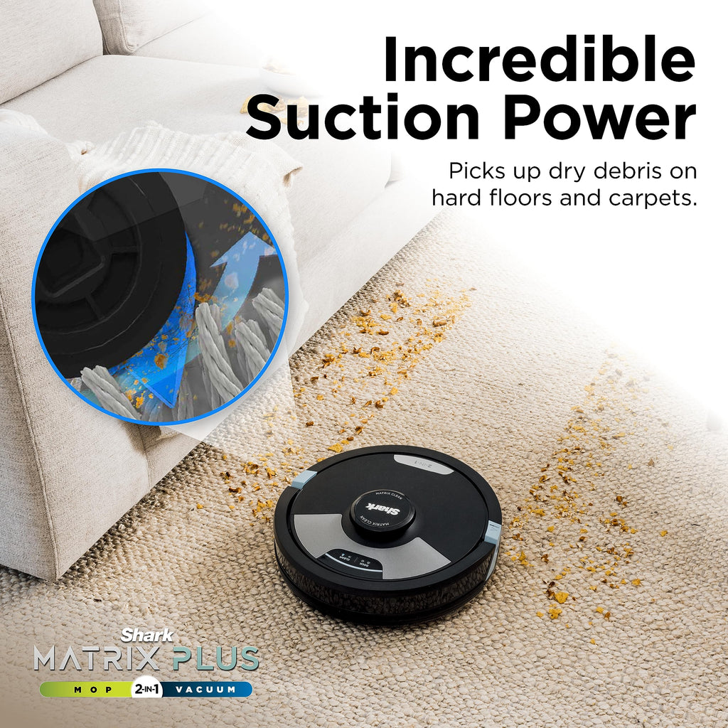Shark Matrix Plus 2-in-1 Robot Vacuum & Mop, Black/Silver,RV2610WA